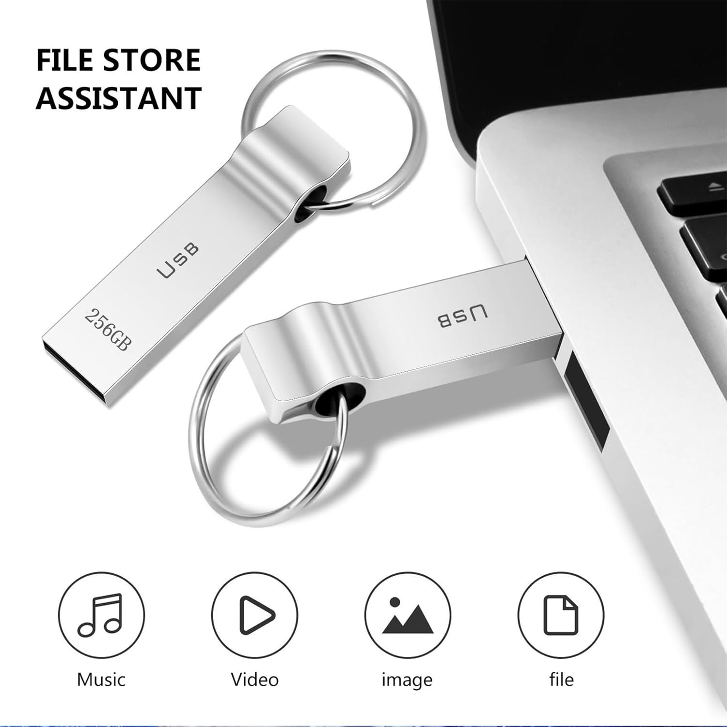 USB Flash Drive 230GB Waterproof USB Stick High Speed Memory Stick 230GB Ultra Large Storage Metal Thumb Drive with Keychain Design for Laptop Computer Tablet