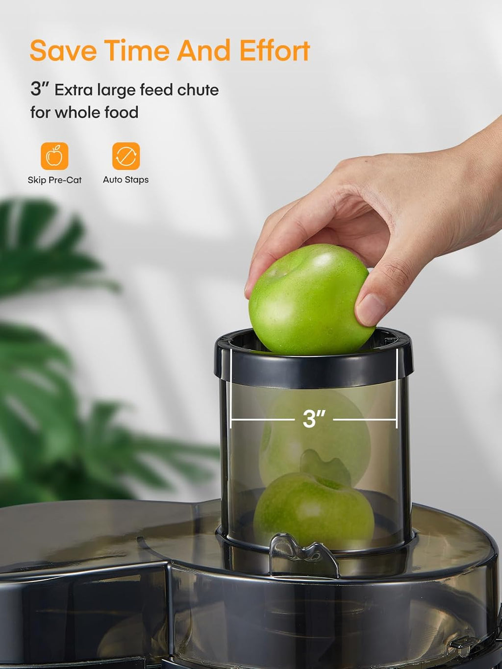 Juicer Machines, 600W Centrifugal Juicer with Wide Mouth 3” Feed Chute for Whole Vegetable and Fruit with 3-Speed Setting,