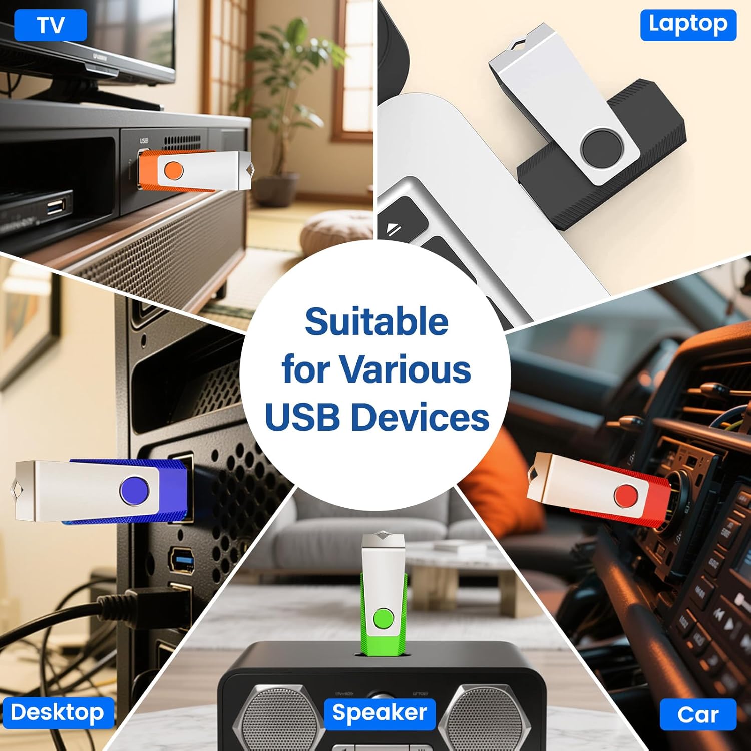 1GB USB 2.0 Flash Drive 2 Pack Wooolken Thumb Drives Jump Pen Drive