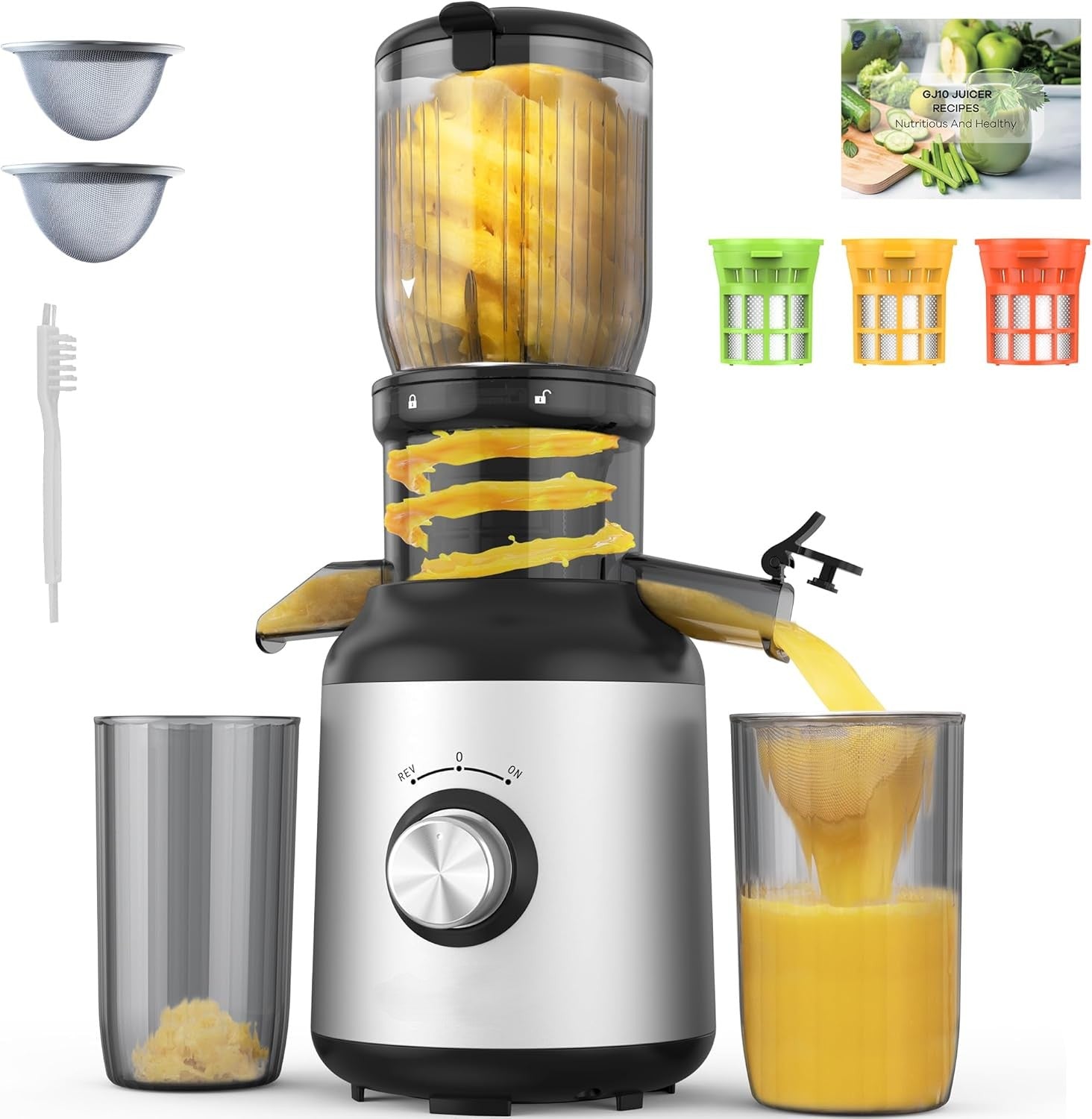 Juicer Machines, Slow Masticating Juicers with Large Feed Chute for Whole Fruits & Vegetables