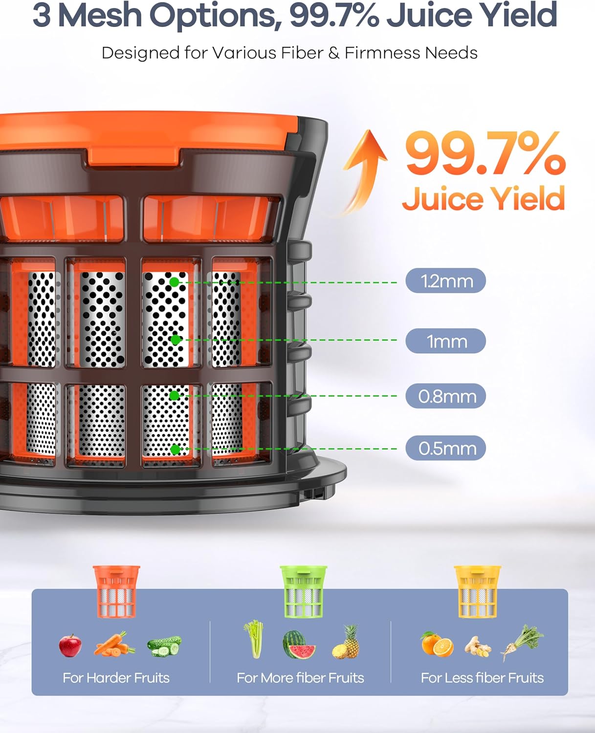 Juicer Machines, Slow Masticating Juicers with Large Feed Chute for Whole Fruits & Vegetables