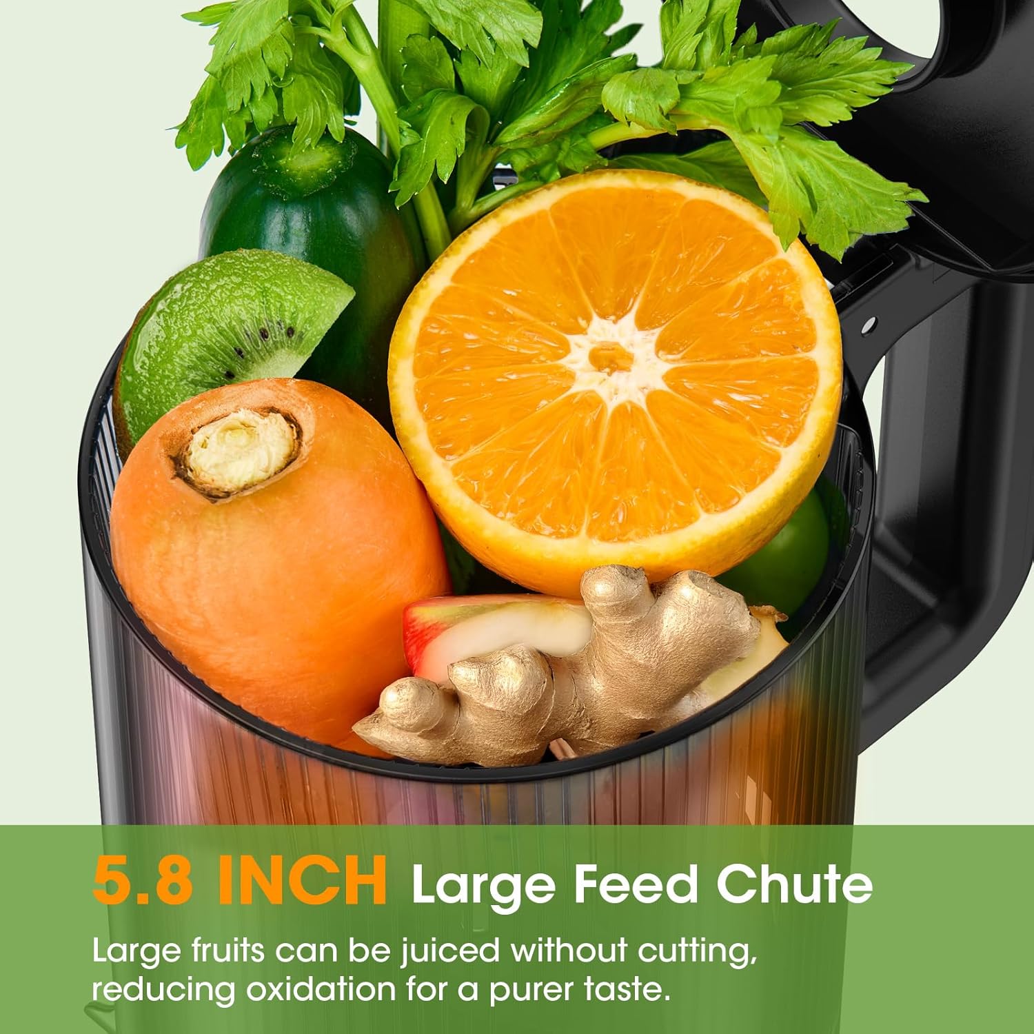 Cold Press Juicer Machines with 5.8" Large Feed Chute