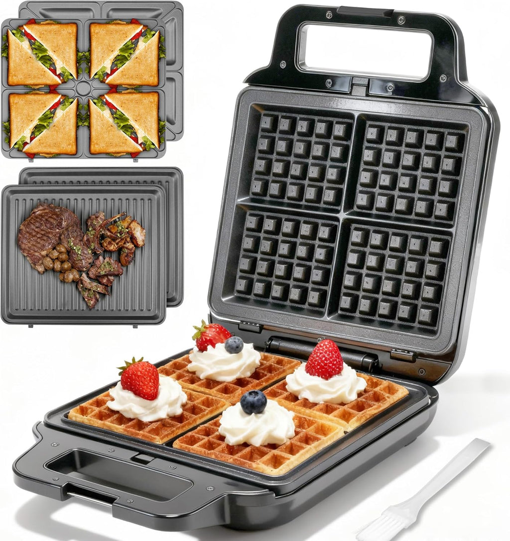 Waffle Maker with Removable Plates, Waflera Electrica