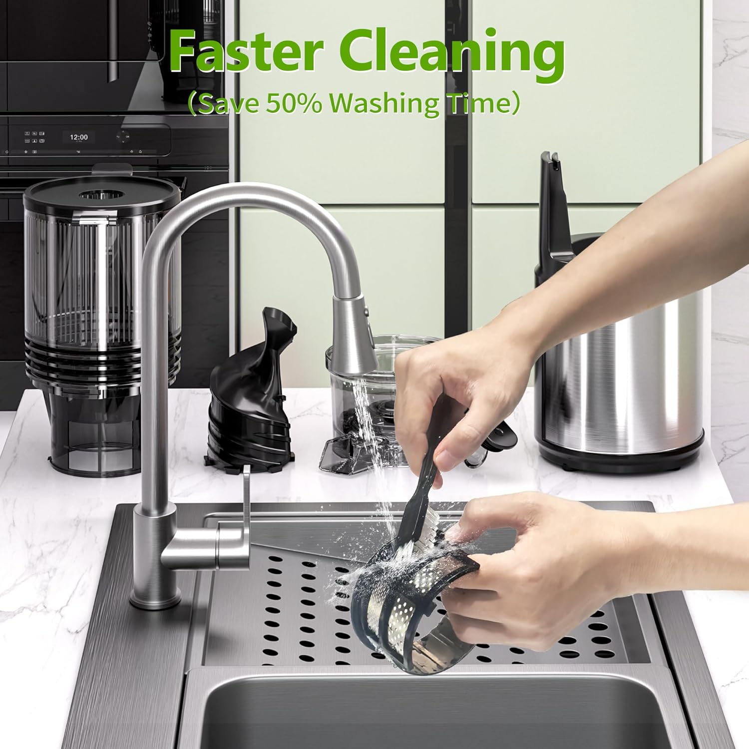 Cold Press Juicer – 6.5" Extra Large Feed Chute Fit Hands-Free Electric Masticating Juicer Machine