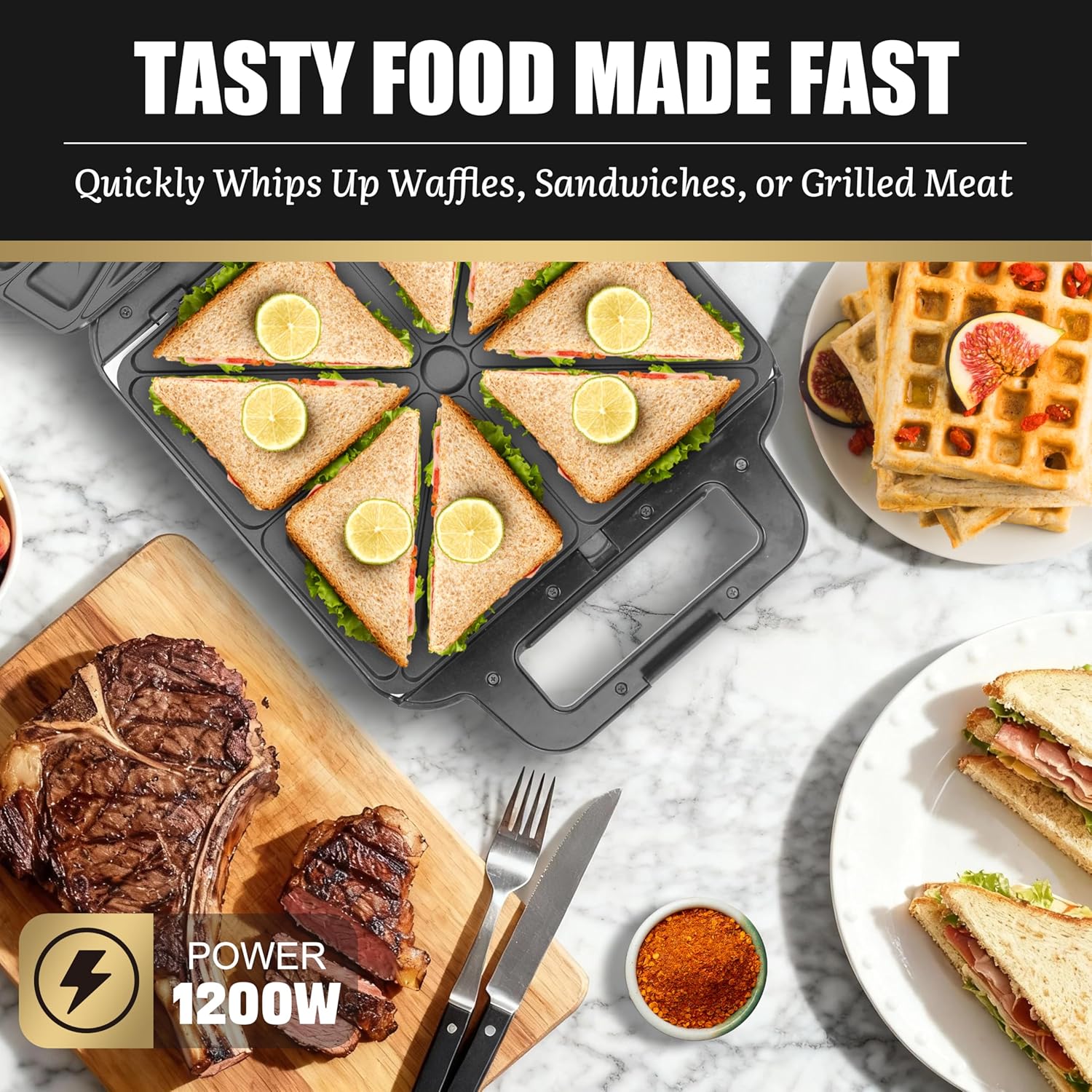 Waffle Maker with Removable Plates, Waflera Electrica